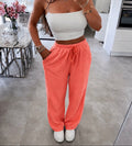 Nahia : Pantalon en gaze de coton avec poches taille élastique